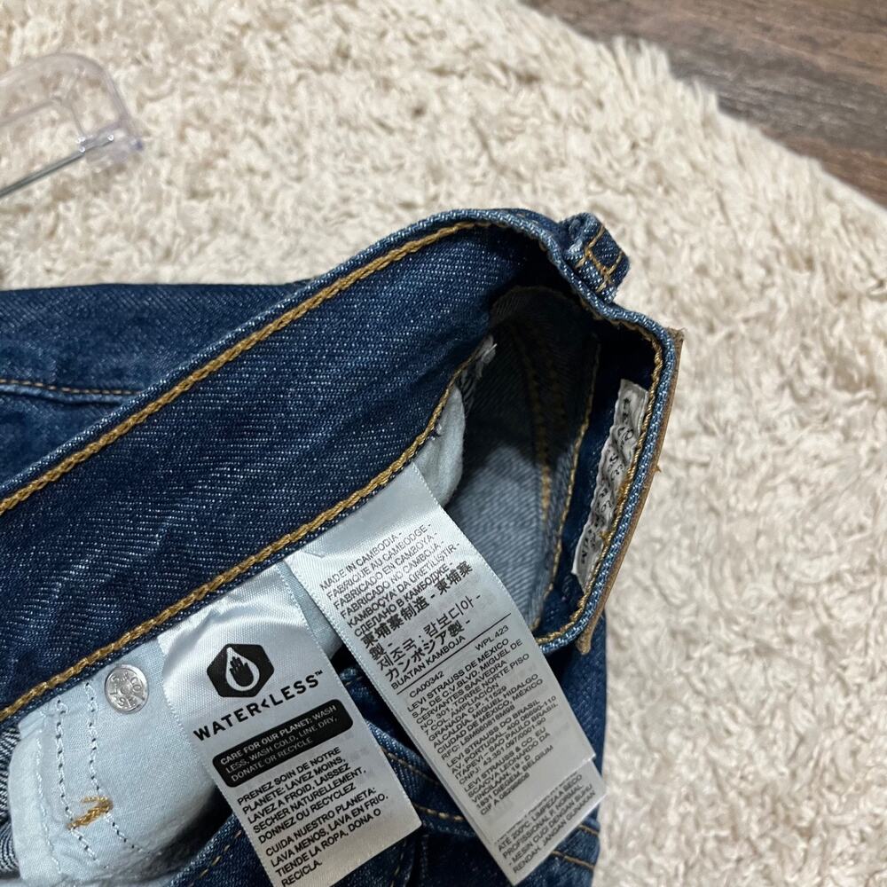 Levi's Premium Size 23 Dark Wash Whiskered High-Rise Dad Jeans - Picture 7 of 9